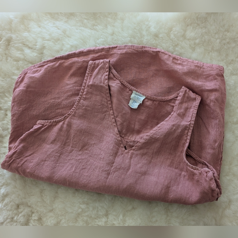 Sigrid Olsen Pink Linen Sleeveless Top - Medium - Picture 3 of 5